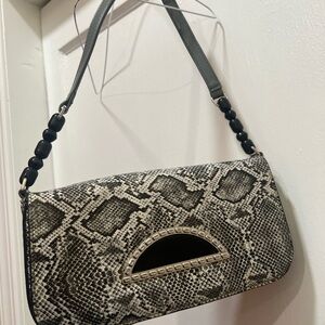 No Boundaries Black and Gray Snakeskin Travel Bag
